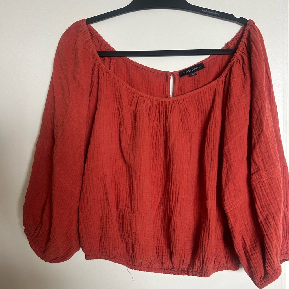 Vibrant Orange/ Red Blouse